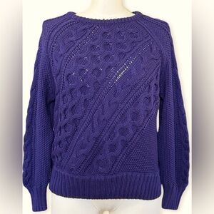 J. Crew Cable Diagonal Cable Knit Spring/Summer Fisherman Sweater